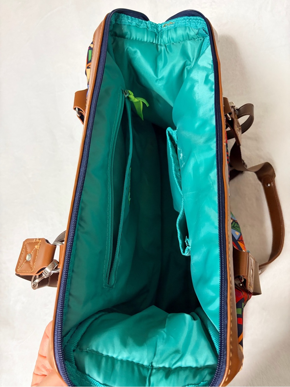 Lily Bloom Multicolor Floral-Pattern Travel Bag with Brown Straps - Picture 4 of 6